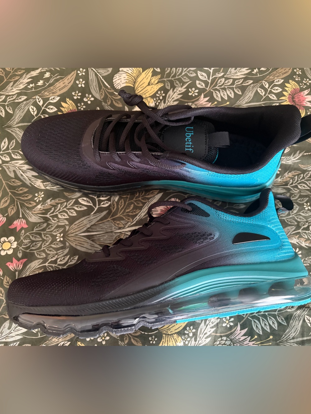 Men's Gradient Black to Teal Comfort Running Sneakers size (men)  11 us